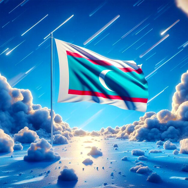 Realistic azerbaijan flag background