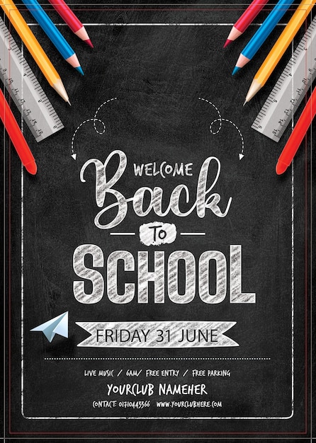 realistic back to school flyer