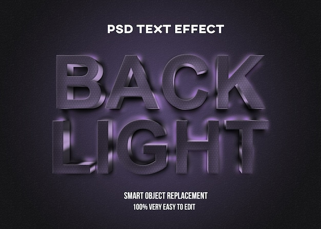 PSD realistic backlight dark text effect template