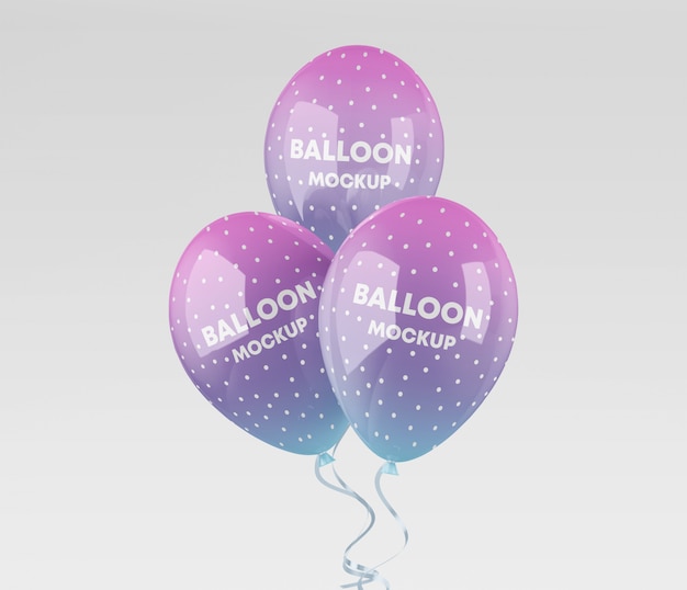 PSD mockup di palloncini realistici