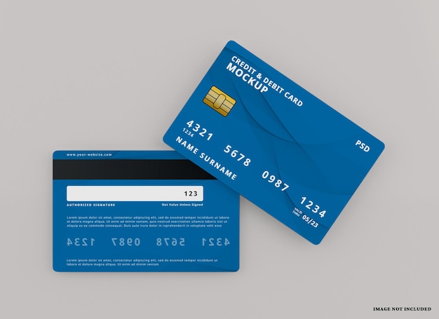 Mockup realistico della carta di credito