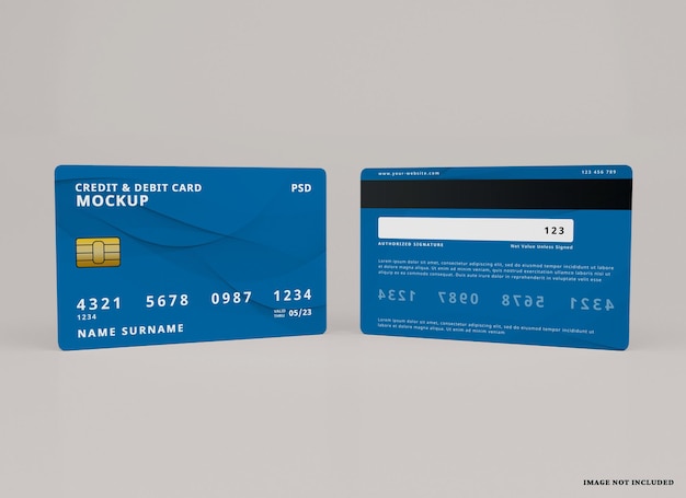 Mockup realistico della carta di credito
