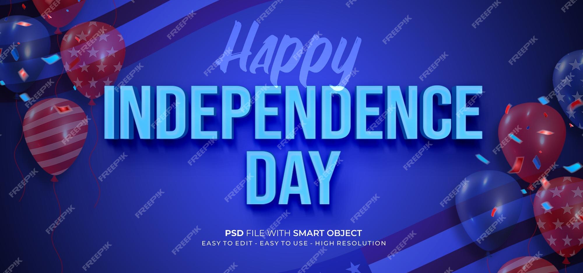 Premium PSD | Realistic banner happy independence day illustration ...