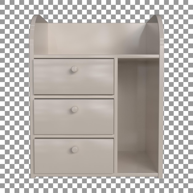 PSD realistic bedside cabinet for interior room design