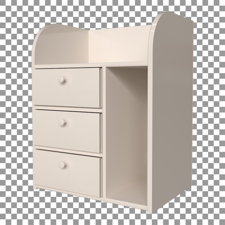 PSD realistic bedside cabinet for interior room design