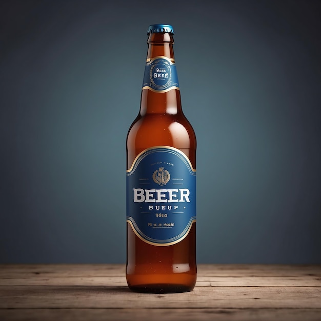 PSD realistic beer bottle mockup