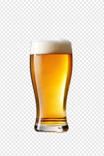 Realistic beer with beer mug png isolated on transparent background