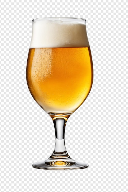 PSD realistic beer with beer mug png isolated on transparent background