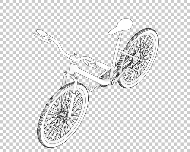 PSD 透明な背景 3 d レンダリング図に分離された現実的な自転車