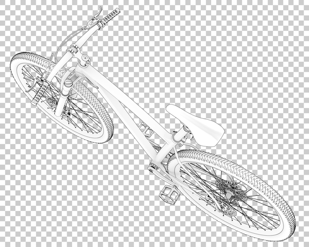 透明な背景 3 d レンダリング図に分離された現実的な自転車