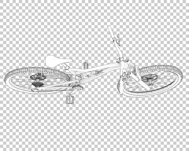 Реалистичный велосипед, изолированный на прозрачном фоне 3d рендеринг иллюстрации