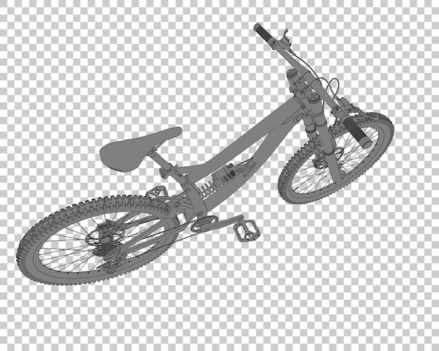 透明な背景 3 d レンダリング図に分離された現実的な自転車