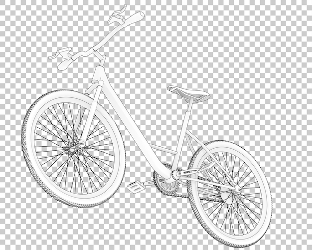 PSD bici realistica isolata su sfondo trasparente 3d rendering illustrazione