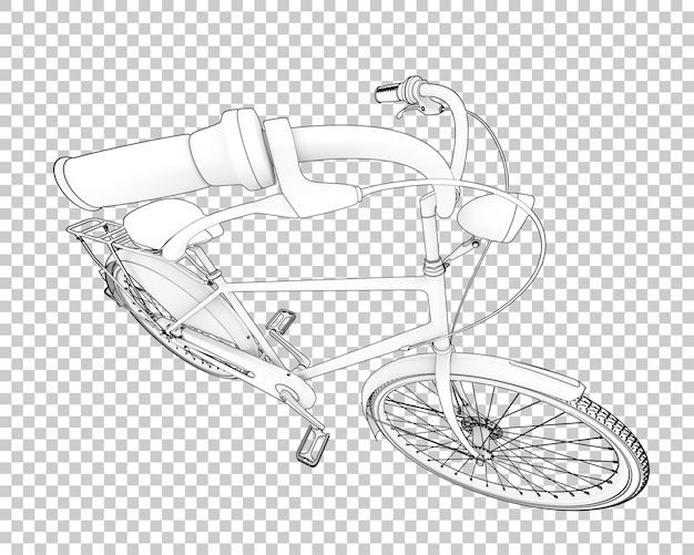 Realistic bike isolated on transparent background 3d rendering illustration