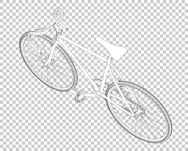 Bici realistica isolata su sfondo trasparente 3d rendering illustrazione