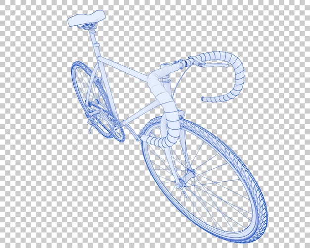 PSD bici realistica isolata su sfondo trasparente 3d rendering illustrazione