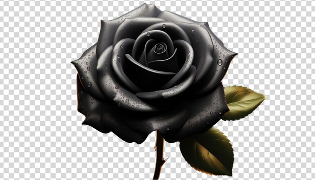 PSD realistic black color rose png transparent