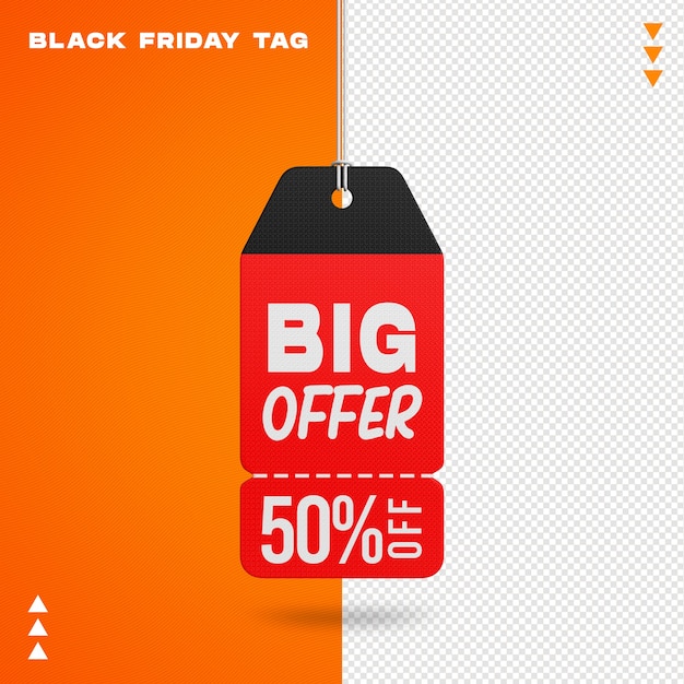 PSD tag black friday realistico