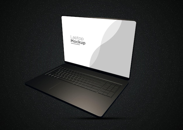 Realistic black laptop mockup