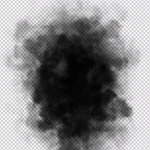 realistic black smoke on a transparent background
