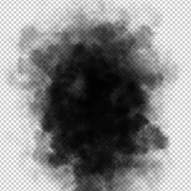 PSD realistic black smoke on a transparent background