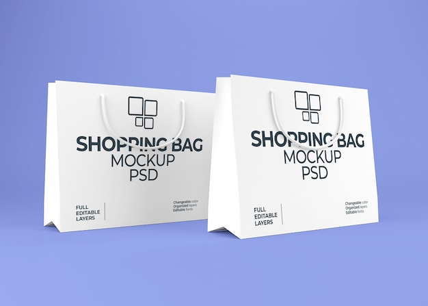 Mockup di shopping bag di carta bianca realistico