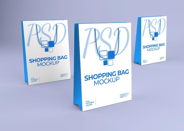 Mockup di shopping bag di carta bianca realistico