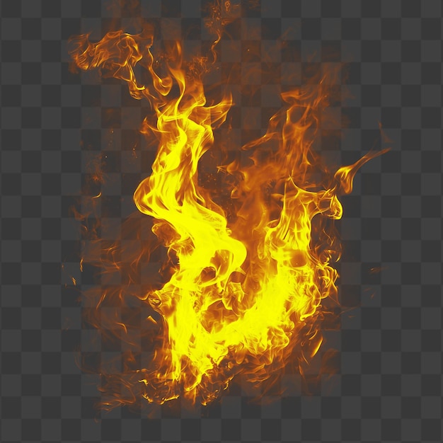 Realistic Blazing Fire with Vivid Orange Heat Isolated on A Transparent Background