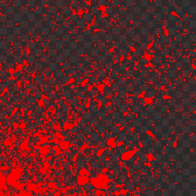 Realistic blood splatter effect on transparent background