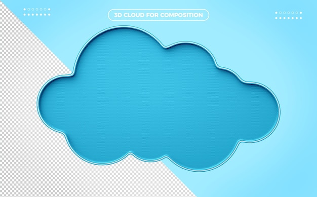 Realistic blue 3d cloud for kids compositions