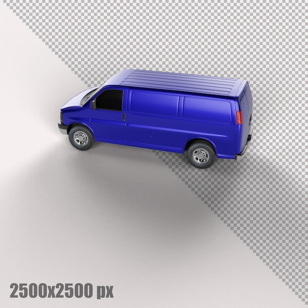 PSD cargo van blu realistico in rendering 3d