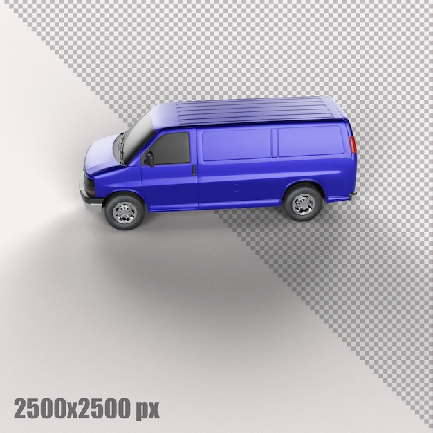 Cargo van blu realistico in rendering 3d