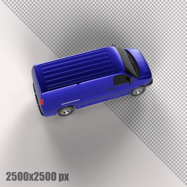 Cargo van blu realistico in rendering 3d