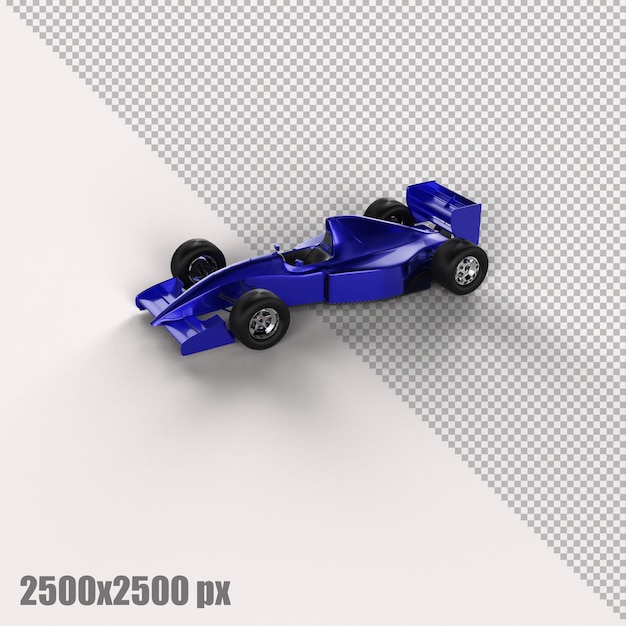 PSD automobile di formula uno blu realistica nel rendering 3d