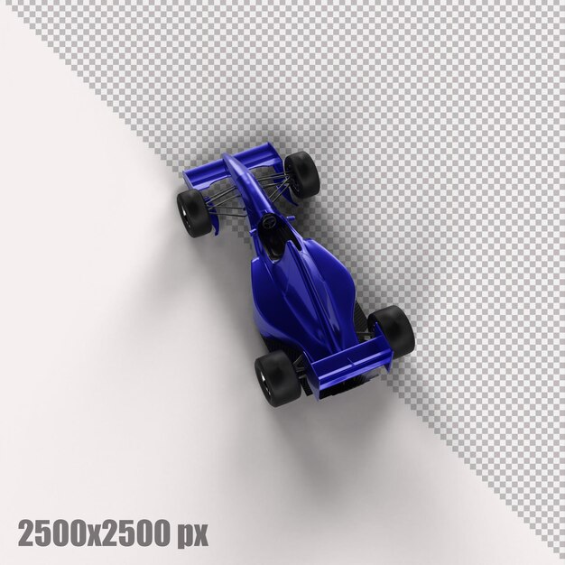 PSD automobile di formula uno blu realistica nel rendering 3d