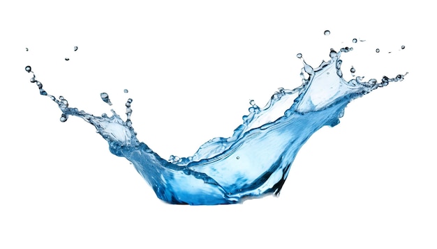 PSD realistic blue water splash flying in air