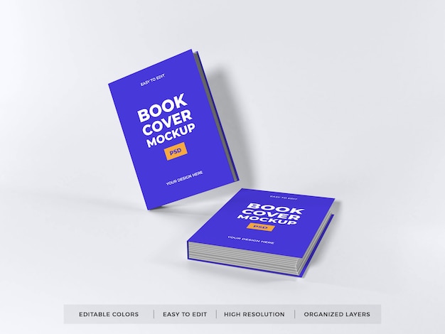 Realistic book cover mockup template