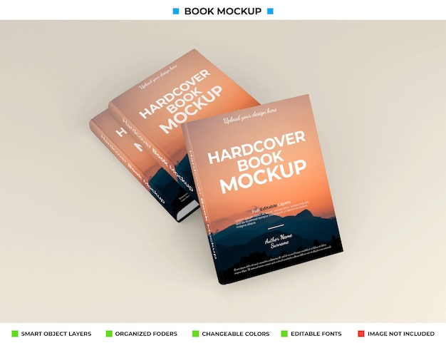 realistic book mockup design isolated