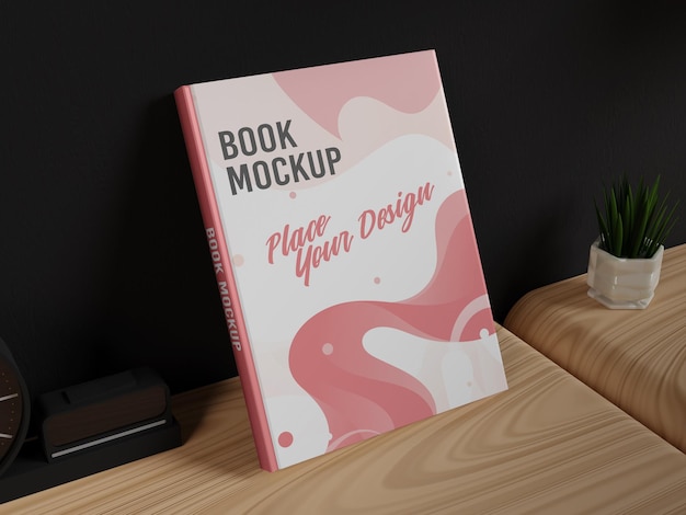 realistic book mockup on table
