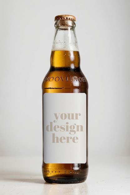 PSD Реалистичный макет бутылки пива оливковое масло продукт упаковки витрина новый мерч сток psd фото