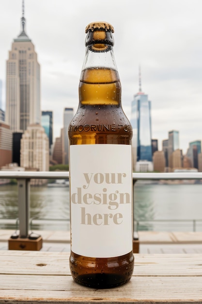 リアルなボトルモックアップ ビール オリーブオイル 製品パッケージ ショーケース 新商品 ストック PSD 写真