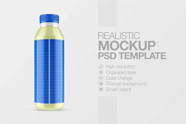 PSD realistic bottle packaging container mockup
