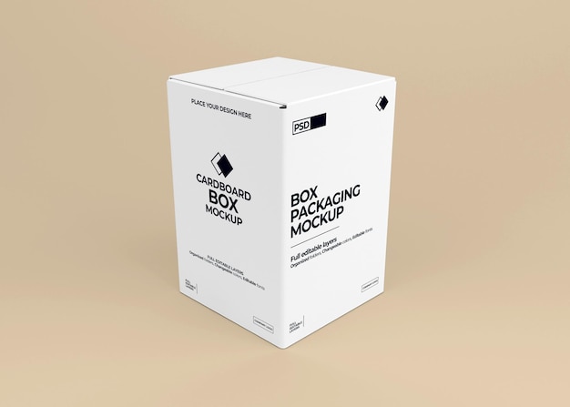 Realistic box mockup in 3d rendering isolated