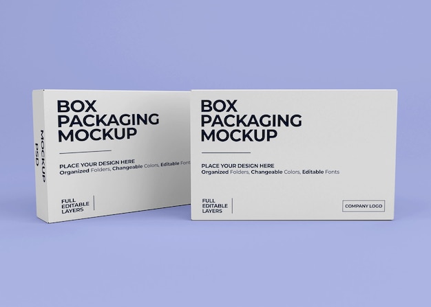 Realistic box mockup design isolated