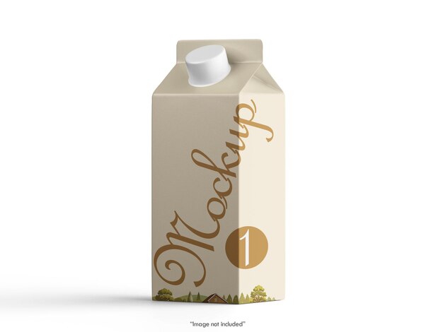 牛乳やジュースの飲み物の現実的な箱のパッケージモッケージ