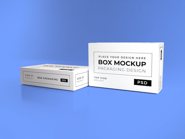 Realistic box packaging mockup