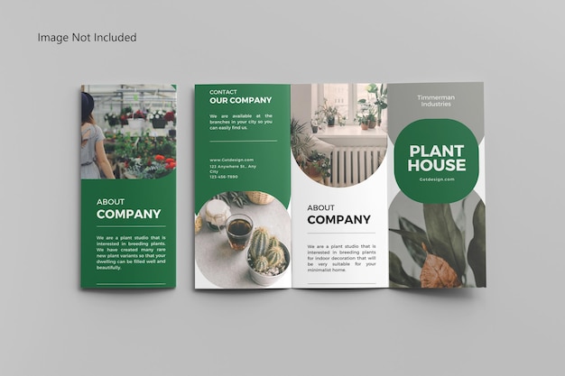 PSD realistic brochure trifold mockup