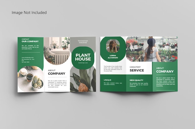 Realistic brochure trifold mockup