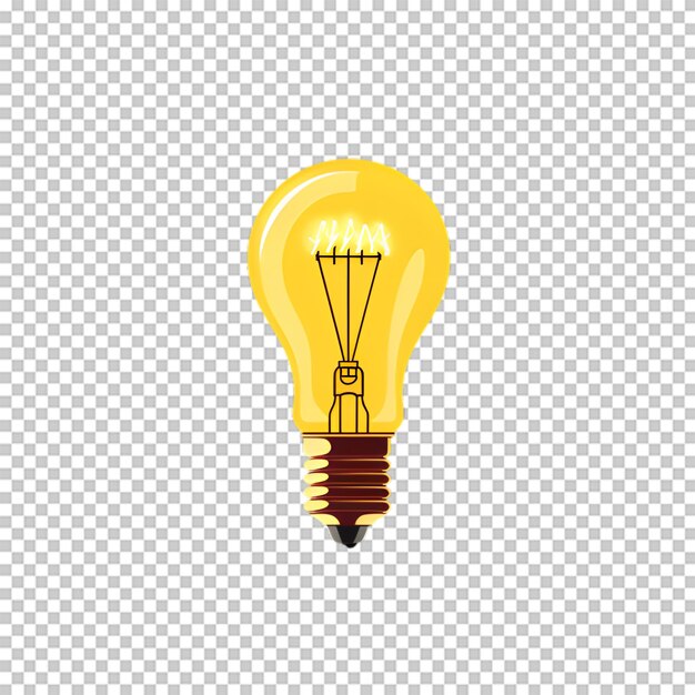 透明な背景に現実的な電球のイラスト