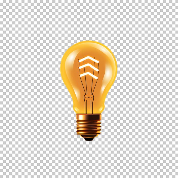 PSD realistic bulb illustration on transparent background